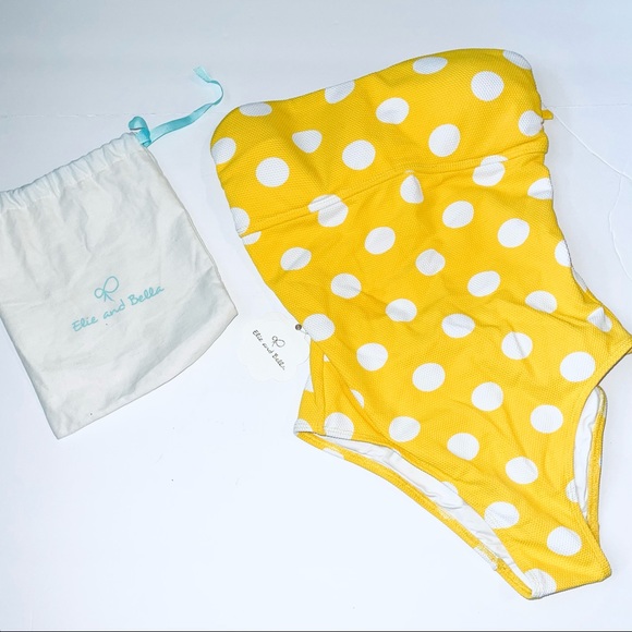 Y2K Elie and Bella Yellow “Samoa” Polka Dot Swimsuit - Picture 7 of 7